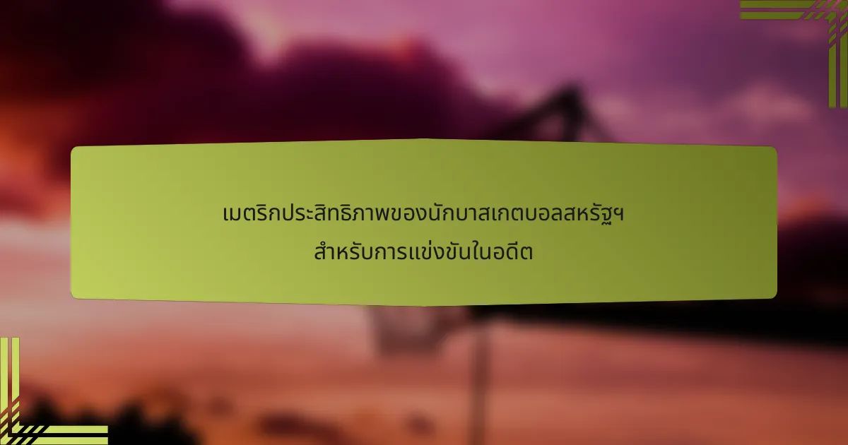 เมตริกประสิทธิภาพของนักบาสเกตบอลสหรัฐฯ สำหรับการแข่งขันในอดีต