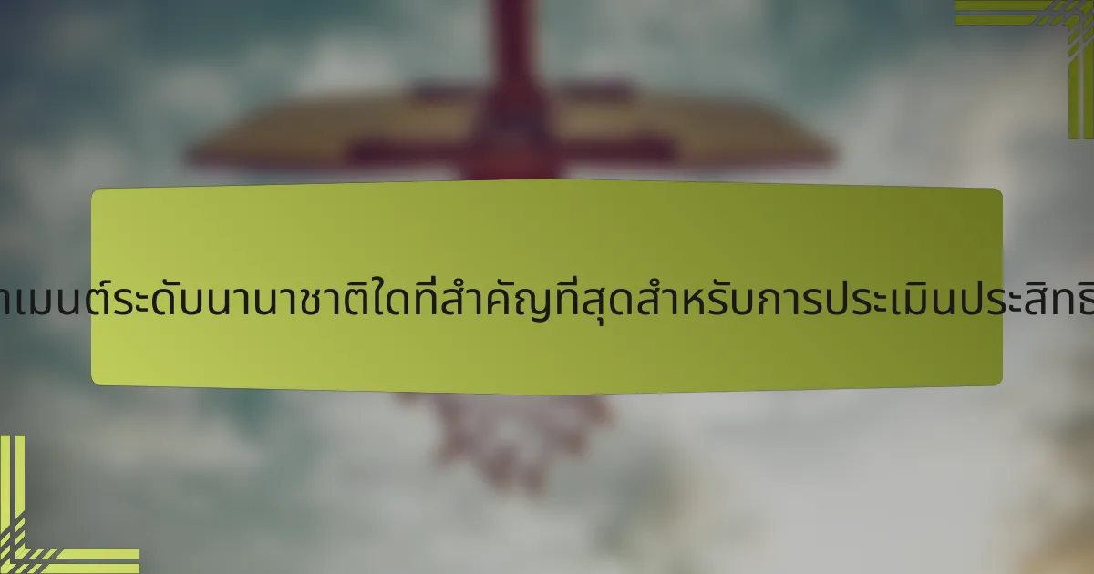 ทัวร์นาเมนต์ระดับนานาชาติใดที่สำคัญที่สุดสำหรับการประเมินประสิทธิภาพ?